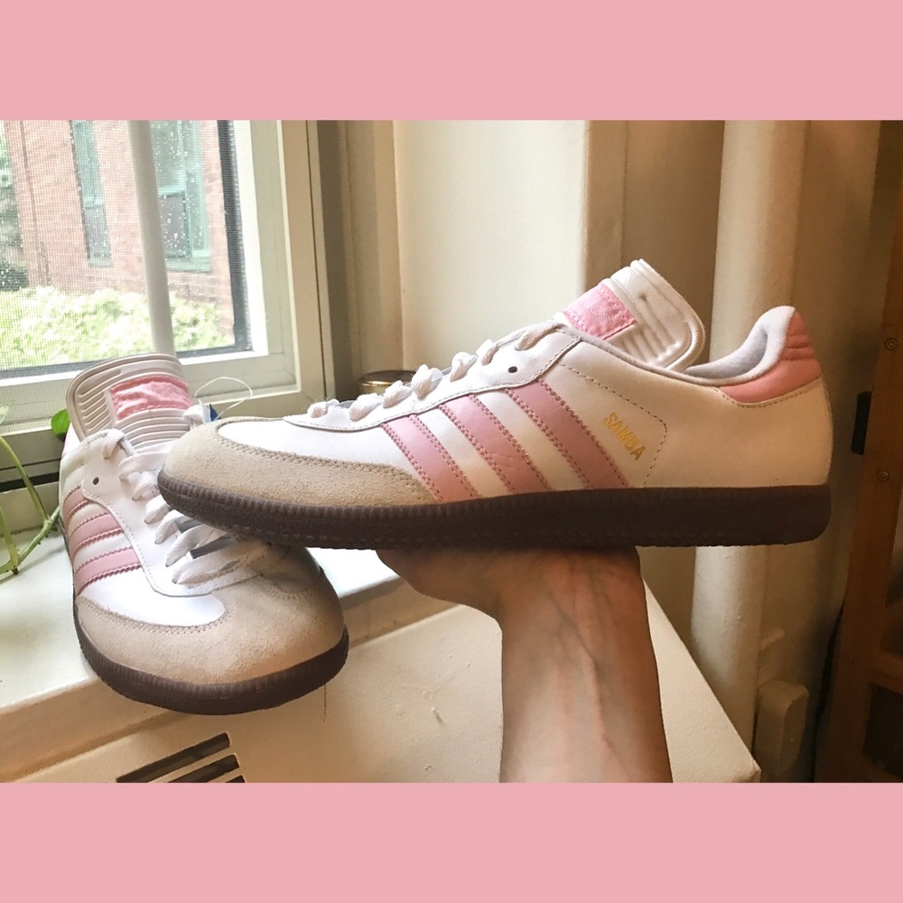 RARE Adidas Samba Pink and White